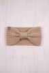 Bandeau avec nœud Perinne Laine grosse maille enfant fille beige - Maison Bonnefoy