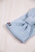 Bandeau avec nœud Perinne Laine grosse maille enfant fille bleu - Maison Bonnefoy