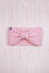 Bandeau avec nœud Perinne Laine grosse maille enfant fille rose - Maison Bonnefoy