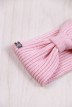 Bandeau avec nœud Perinne Laine grosse maille enfant fille rose - Maison Bonnefoy