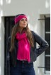 Echarpe Pauline Laine mohair femme fuchsia - maison Bonnefoy