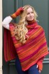 Poncho Rafael Laine femme dégradé rouge - Maison Bonnefoy