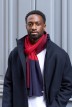 Echarpe Aubert homme en laine bleu marine et rouge - Maison Bonnefoy