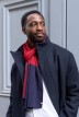 Echarpe Aubert homme en laine bleu marine et rouge - Maison Bonnefoy