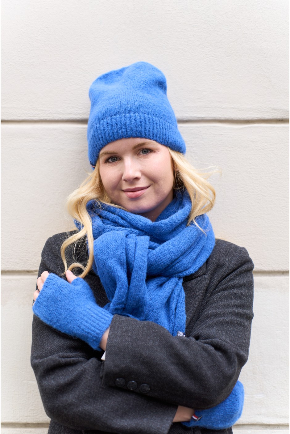 Mitaines Jade Alpaga femme bleu - Maison Bonnefoy