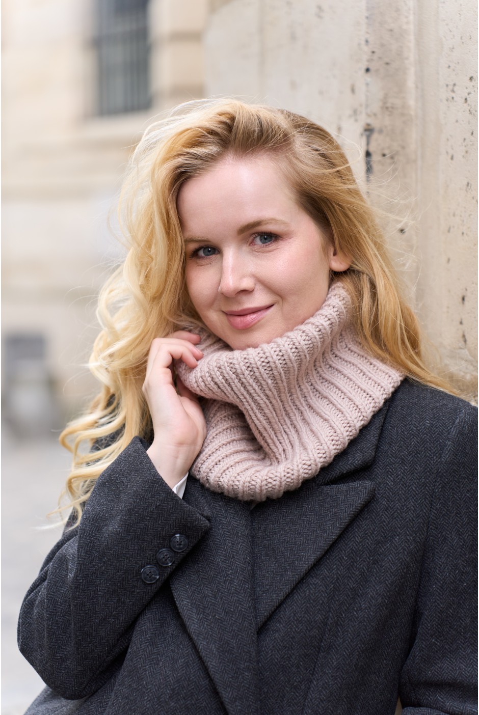 Tour de cou Claire Laine mérinos femme beige - Maison Bonnefoy