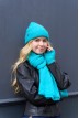 Mitaines Pauline Mohair femme turquoise - Maison Bonnefoy