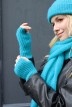 Mitaines Pauline Mohair femme turquoise - Maison Bonnefoy