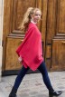 Poncho Paule en cachemire femme fuchsia - Maison Bonnefoy