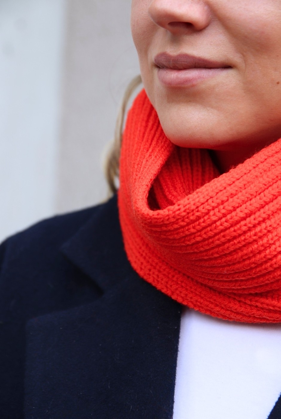 Tour de cou Perinne laine mixte coquelicot - Maison Bonnefoy