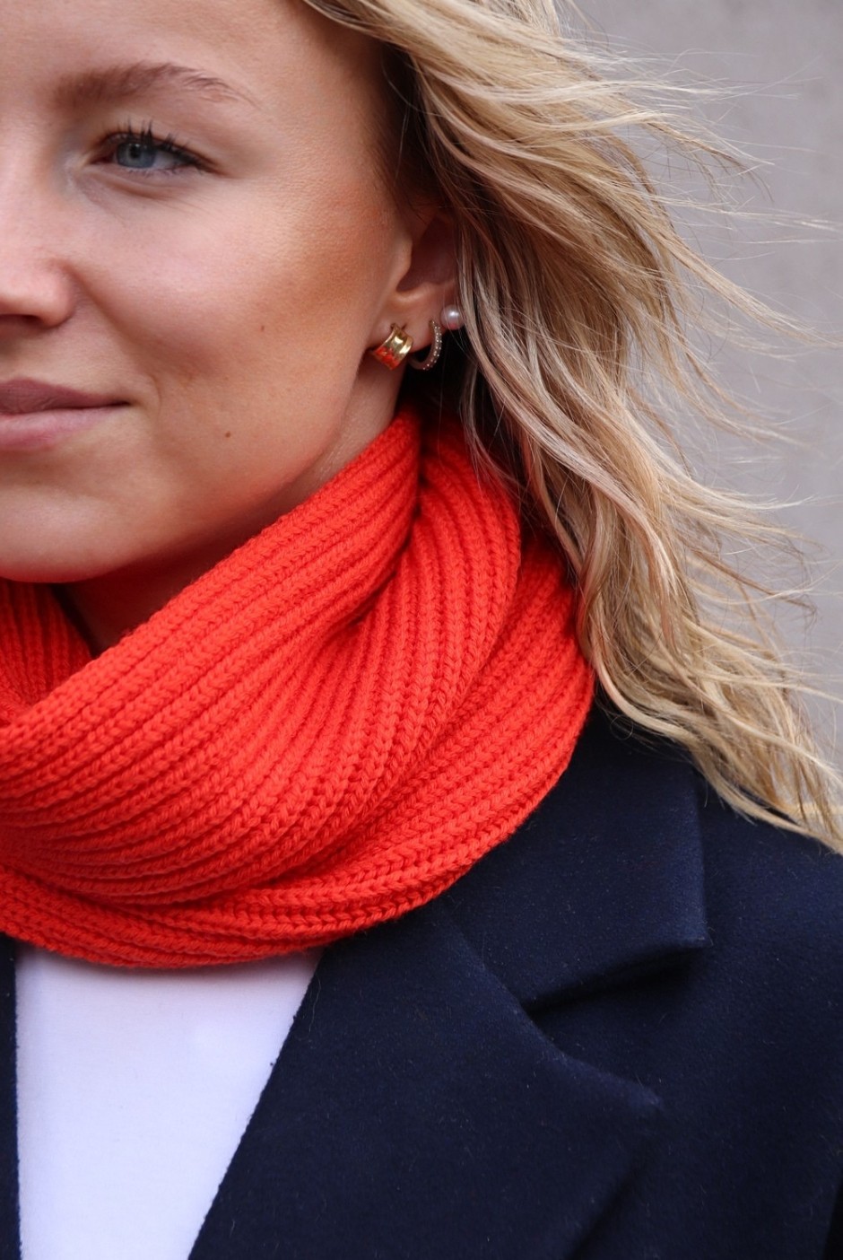 Tour de cou Perinne laine mixte coquelicot - Maison Bonnefoy